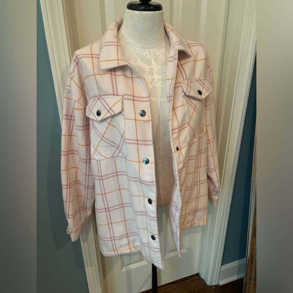 NEW Light Pink Shirt Jacket - Picture 9 of 9